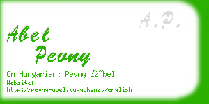 abel pevny business card